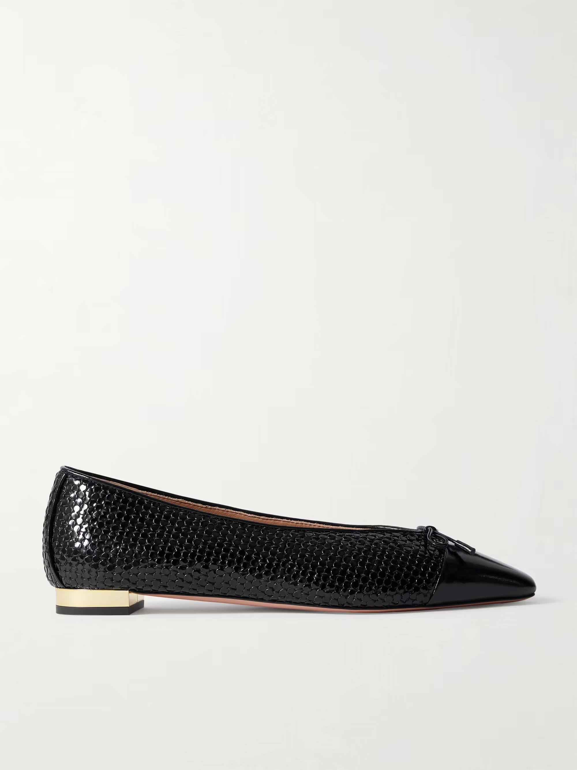 Gioia textured glossed-leather ballet flats | NET-A-PORTER (US)
