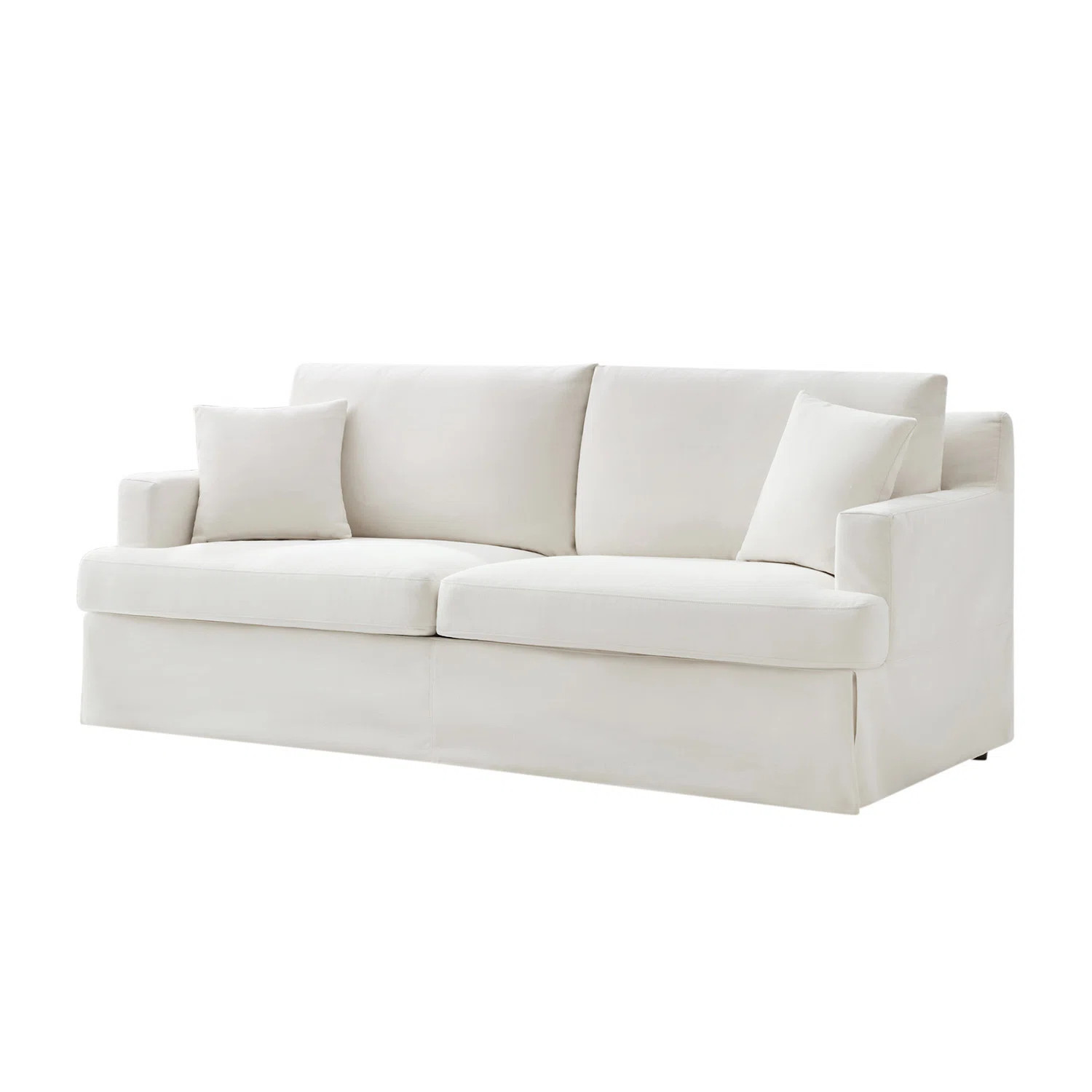 Isadoro 84"W Farmhouse Fully Assembled Slipcovered 3-Seater Sofa with Down Blend Fill and Natural... | Wayfair North America