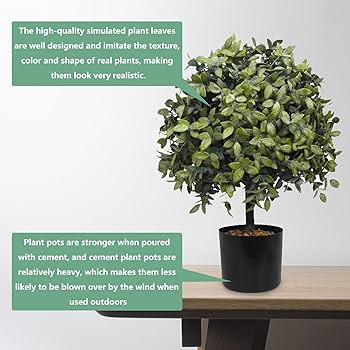 Outdoor Fall Home Decor Artificial Topiaries for Front Porch 2 Pack Faux Shrub Plants (23" T,13" ... | Amazon (US)