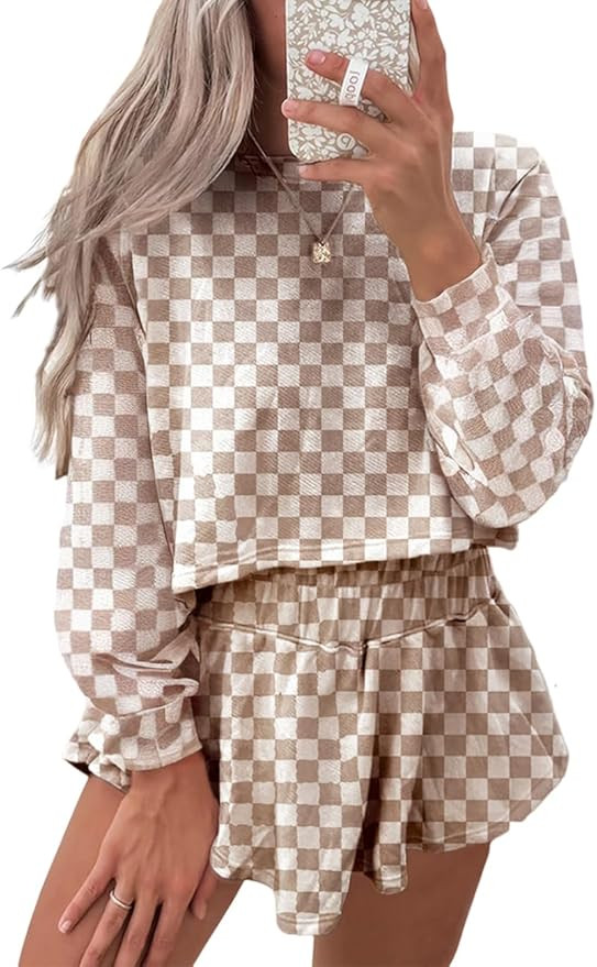 Ecosunny Women's Summer 2 Piece Sets Sweatsuits Casual Cropped Tee and Skort Set Matching Sets Tr... | Amazon (US)