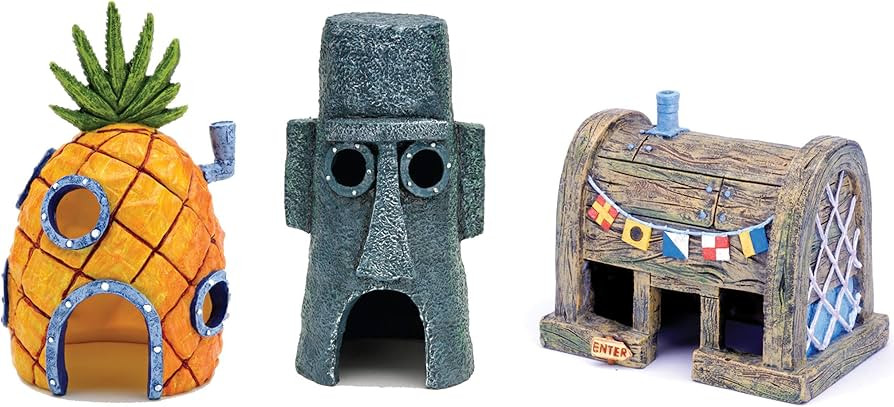 Penn-Plax Officially Licensed Spongebob Squarepants® Fish Tank Decorations | Spongebob’s Pinea... | Amazon (US)