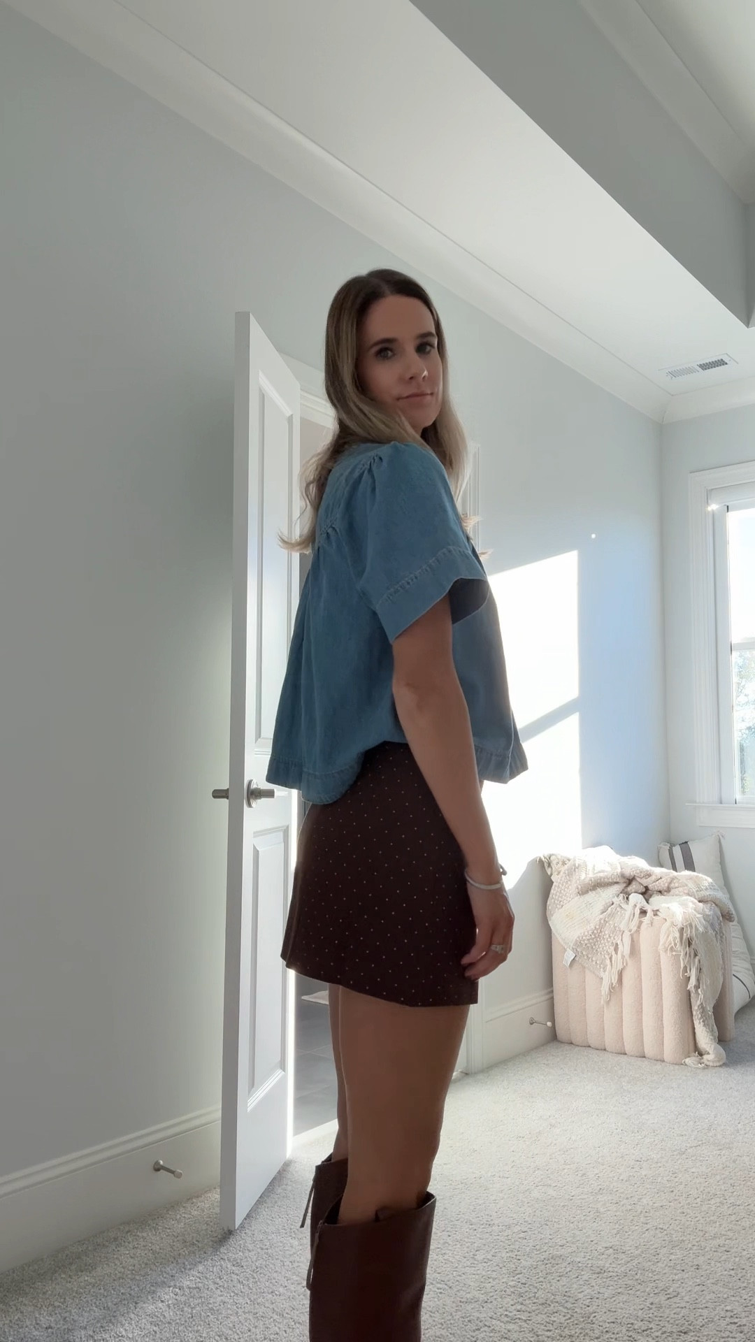 Date night OOTN. Skirt is Freckled poppy but linking a similar one!! 