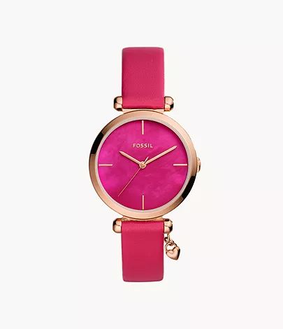 Tillie Three-Hand Pink Leather Watch | Fossil (US)