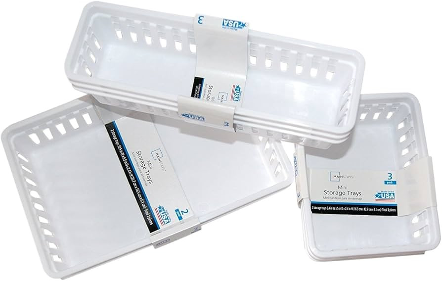 FriendShip Shop Plastic Storage Trays Baskets Organization Bundle, 3 Sizes | Amazon (US)