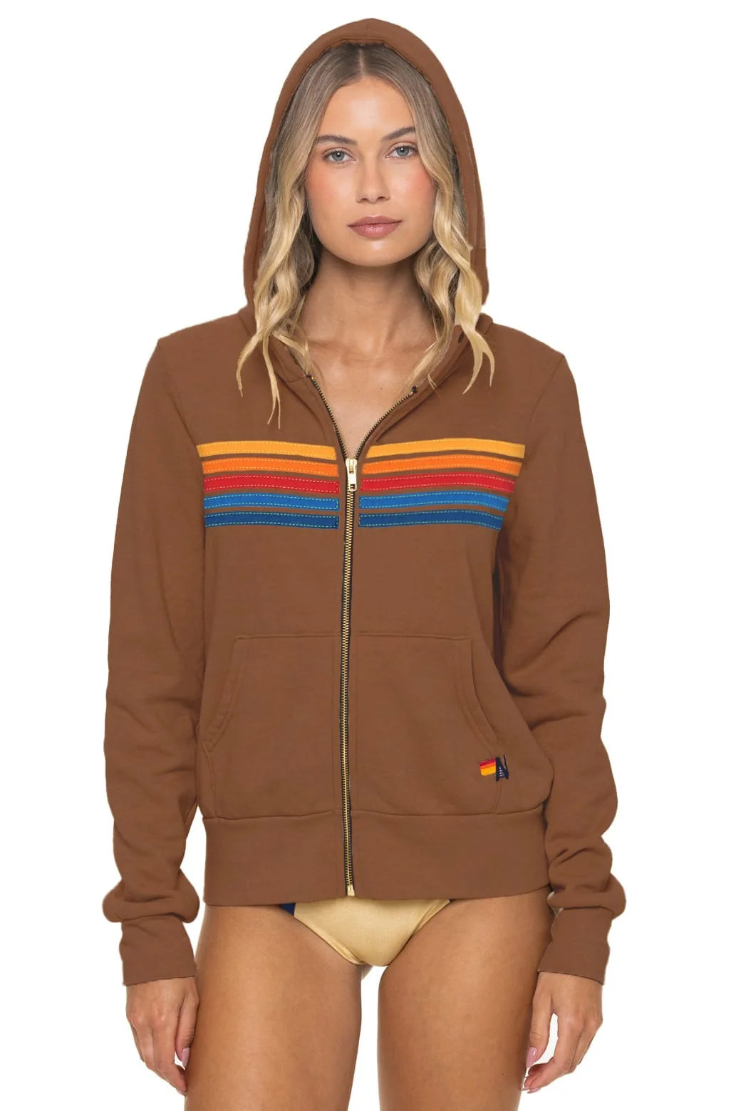 5 Stripe Hoodie Cinnamon | Aviator Nation | Aviator Nation