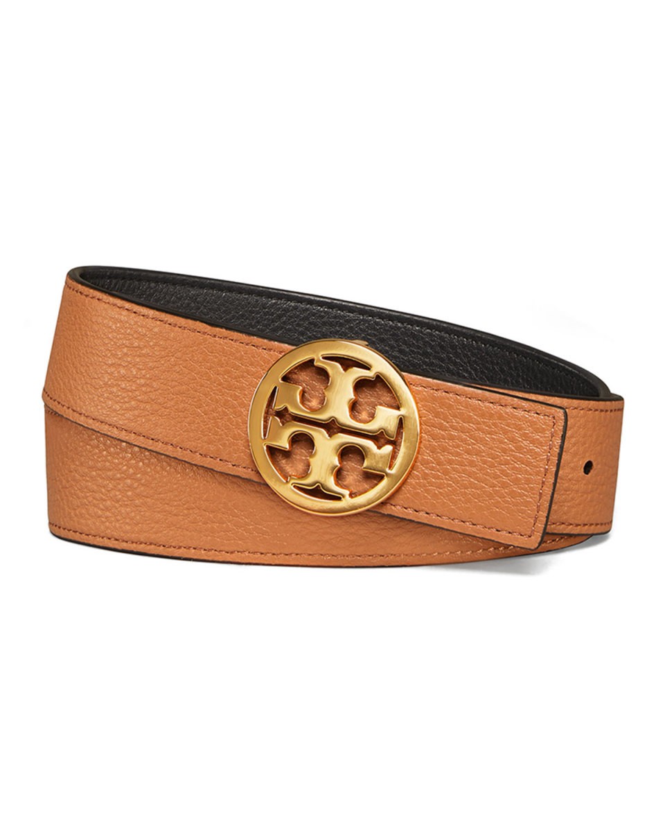 Tory Burch Reversible 1.5" Logo-Buckle Belt | Neiman Marcus