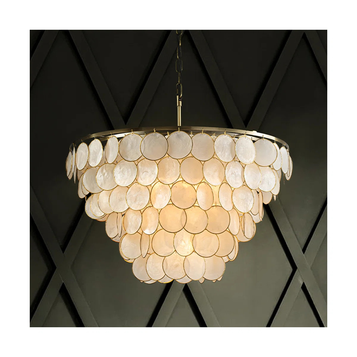 Siegle 6-Light Aged Bronze Natural Capiz Shell Tiered Chandelier | Wayfair North America
