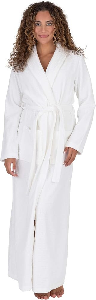 Be Relax Bathrobe for Women - Full Length Terry Cotton Robe with Shawl Collar and Hood, Warm and ... | Amazon (US)