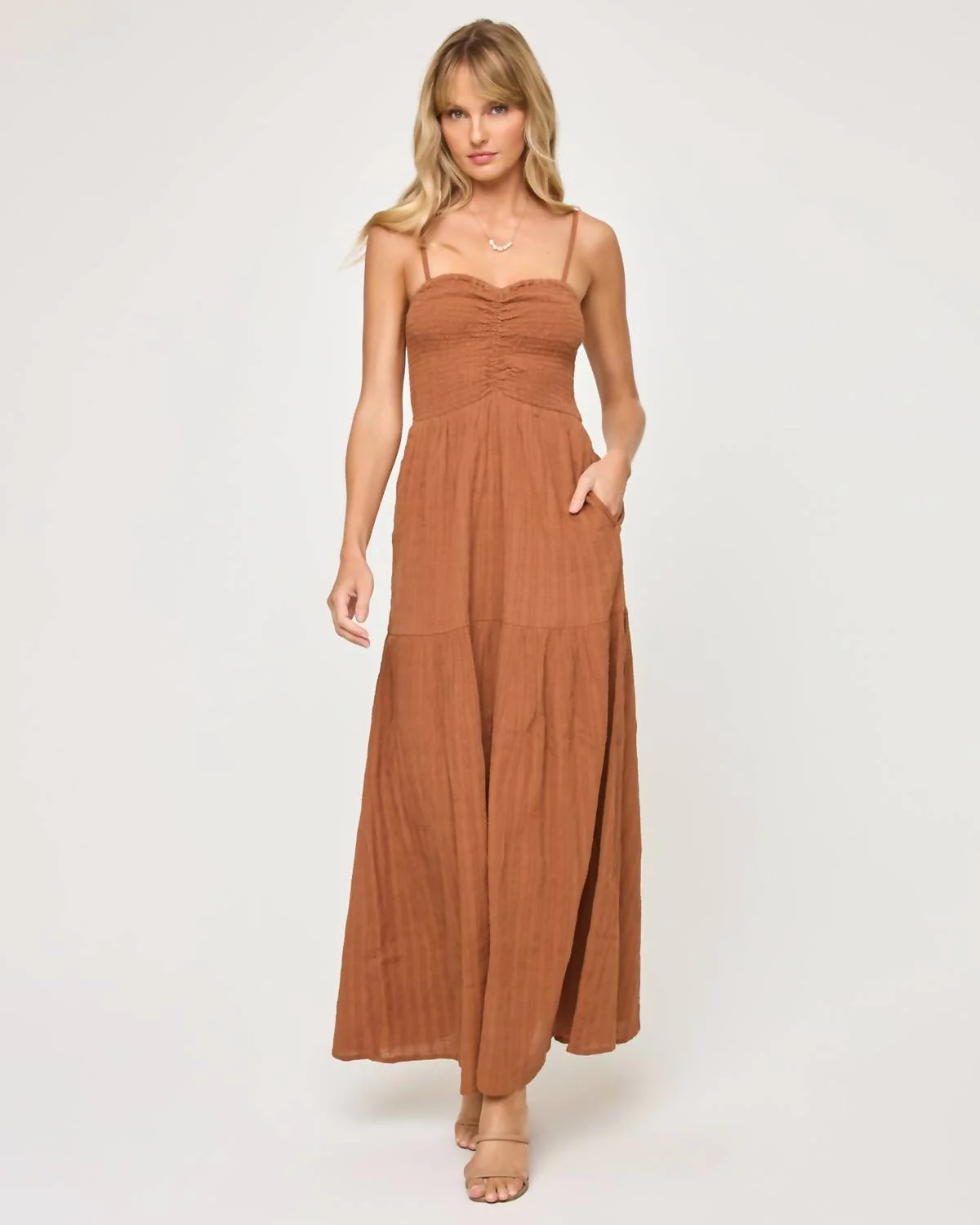 Mallorca Dress In Brown Sugar | Shop Simon