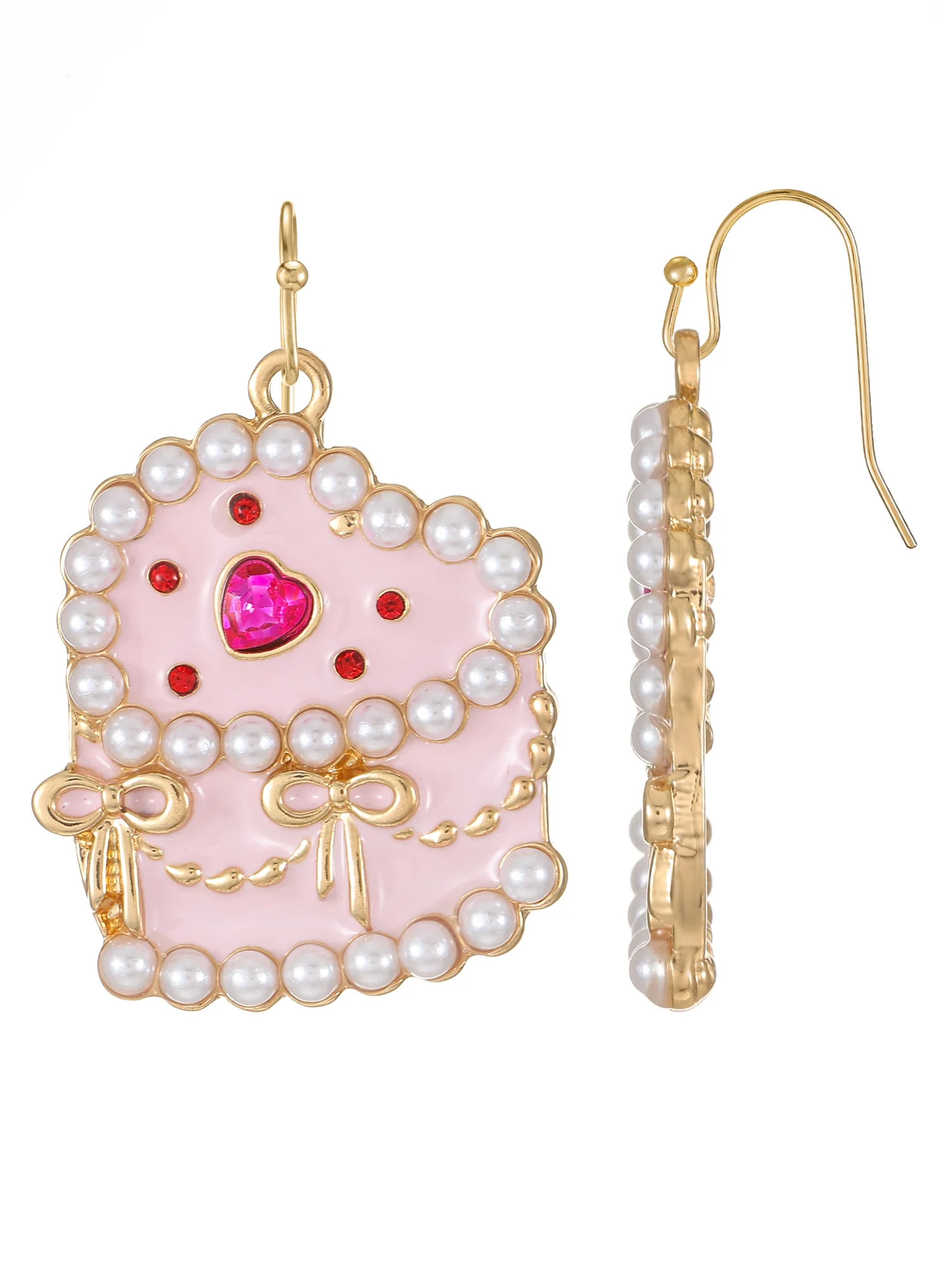 Way to Celebrate Valentine's Day Color Heart Cake Earrings, 1 Pair | Walmart (US)