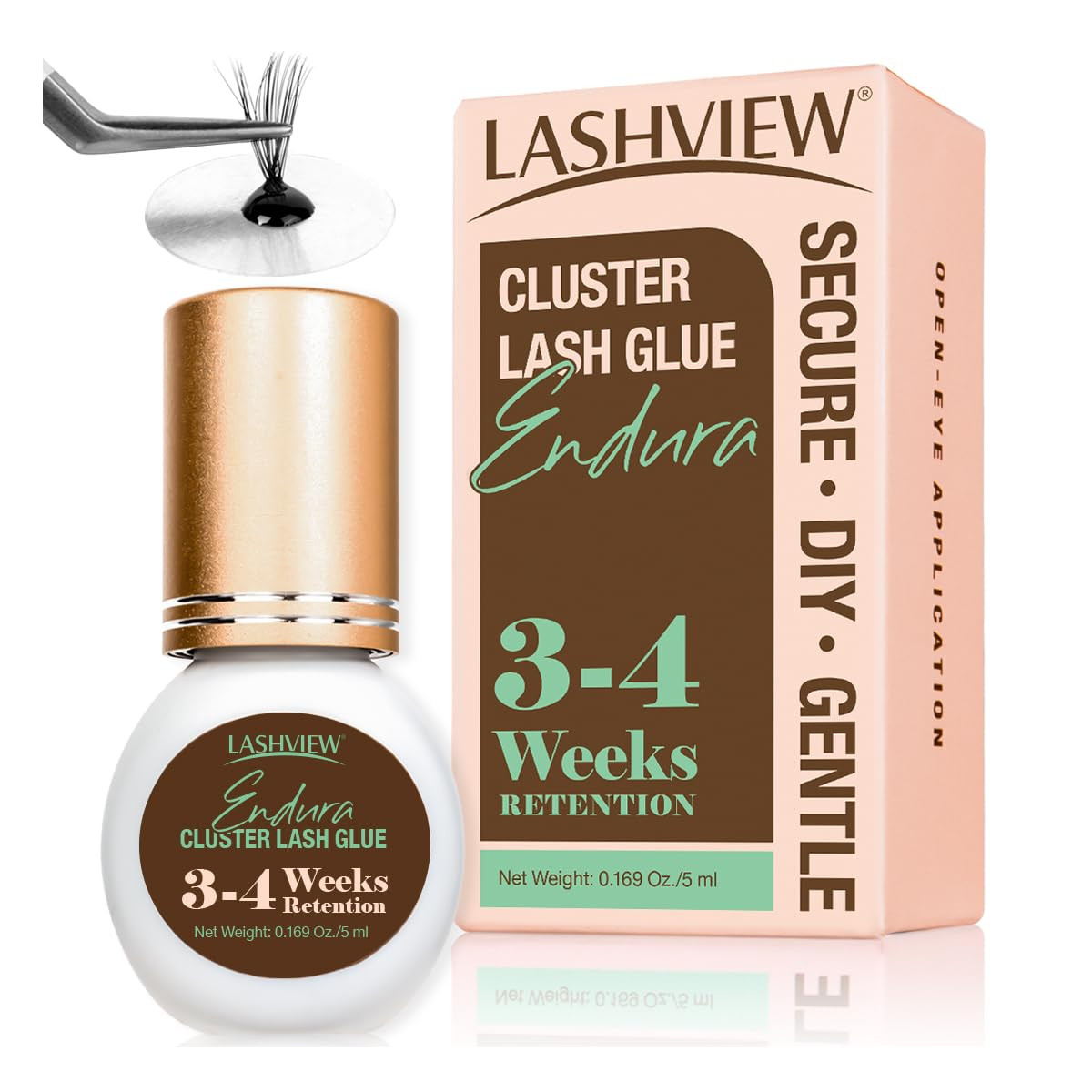 LASHVIEW Lash Cluster Glue Strong Hold, 3-4 Weeks Long-Lasting, Waterproof & Low Irritation, 2-3 ... | Amazon (US)