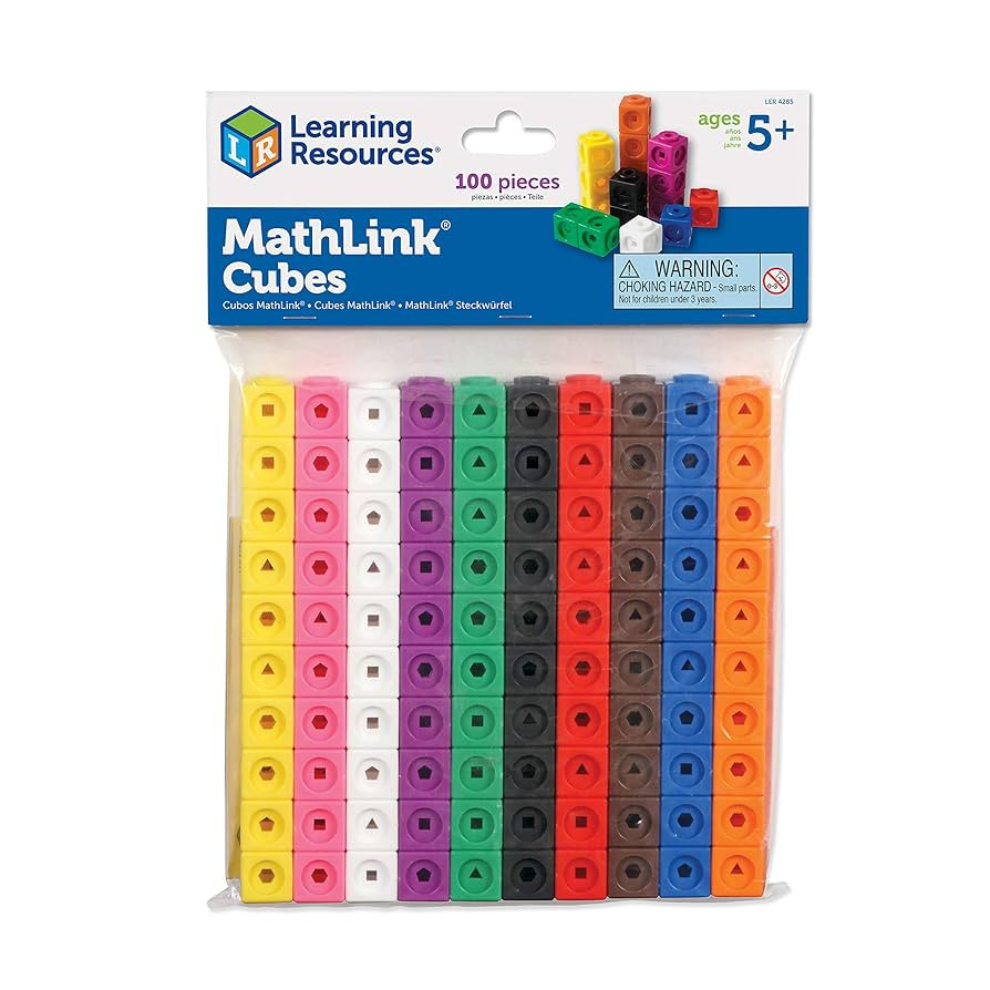Learning Resources MathLink Cubes - Set of 100 Cubes, Ages 5+ Kindergarten, STEM Activities, Math... | Amazon (US)