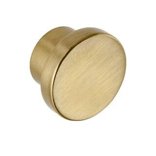 Sumner Street Home Hardware Ethan 1-1/4 in. Satin Brass Cabinet Knob RL063279 | The Home Depot