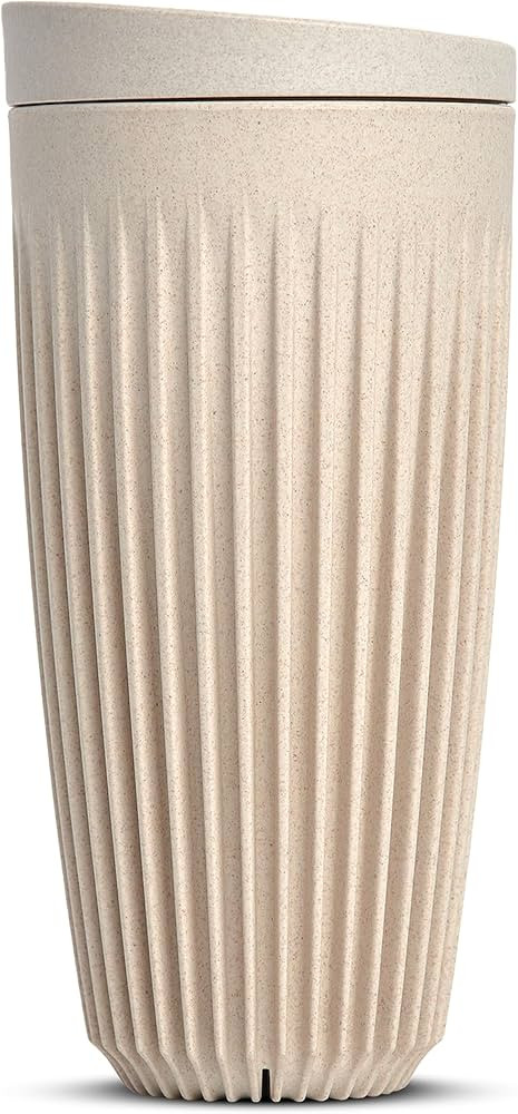 HUSKEE Coffee Cups with Lids - Reusable Coffee Cup with Unique Fins for Espresso, Cappuccino, Ame... | Amazon (US)