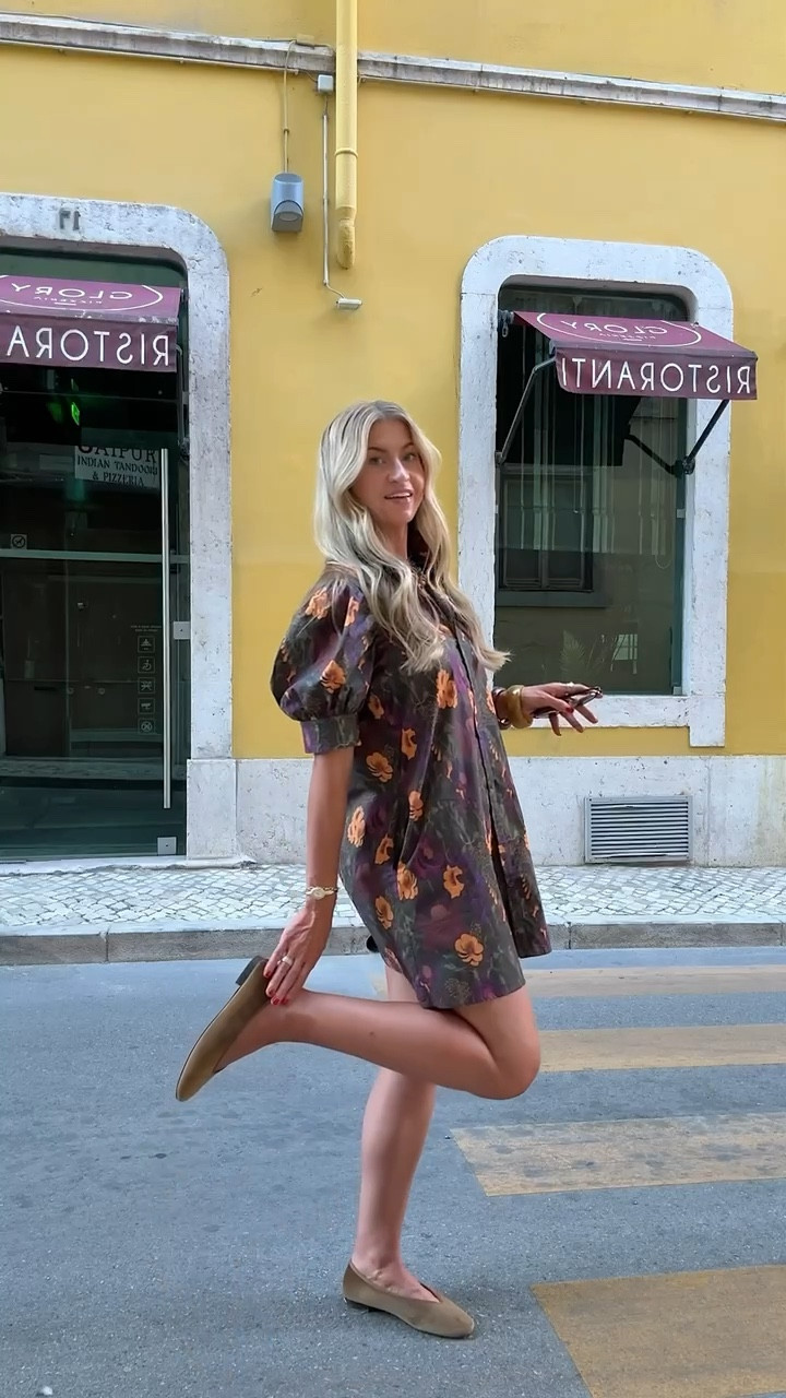 The perfect colorful travel dress of a day of sightseeing in Lisbon. This @tuckernuck dress is so perfect for travel and comes in other cute colors and patterns. I love pairing it with these chunky beaded bracelets and colorful necklaces.

Floral dress: runs TTS, wearing a S
Gold velvet flats: TTS, no breaking in needed - comfortable for walking long distances

@shop.ltk #tuckernuckpartner #liketkit
