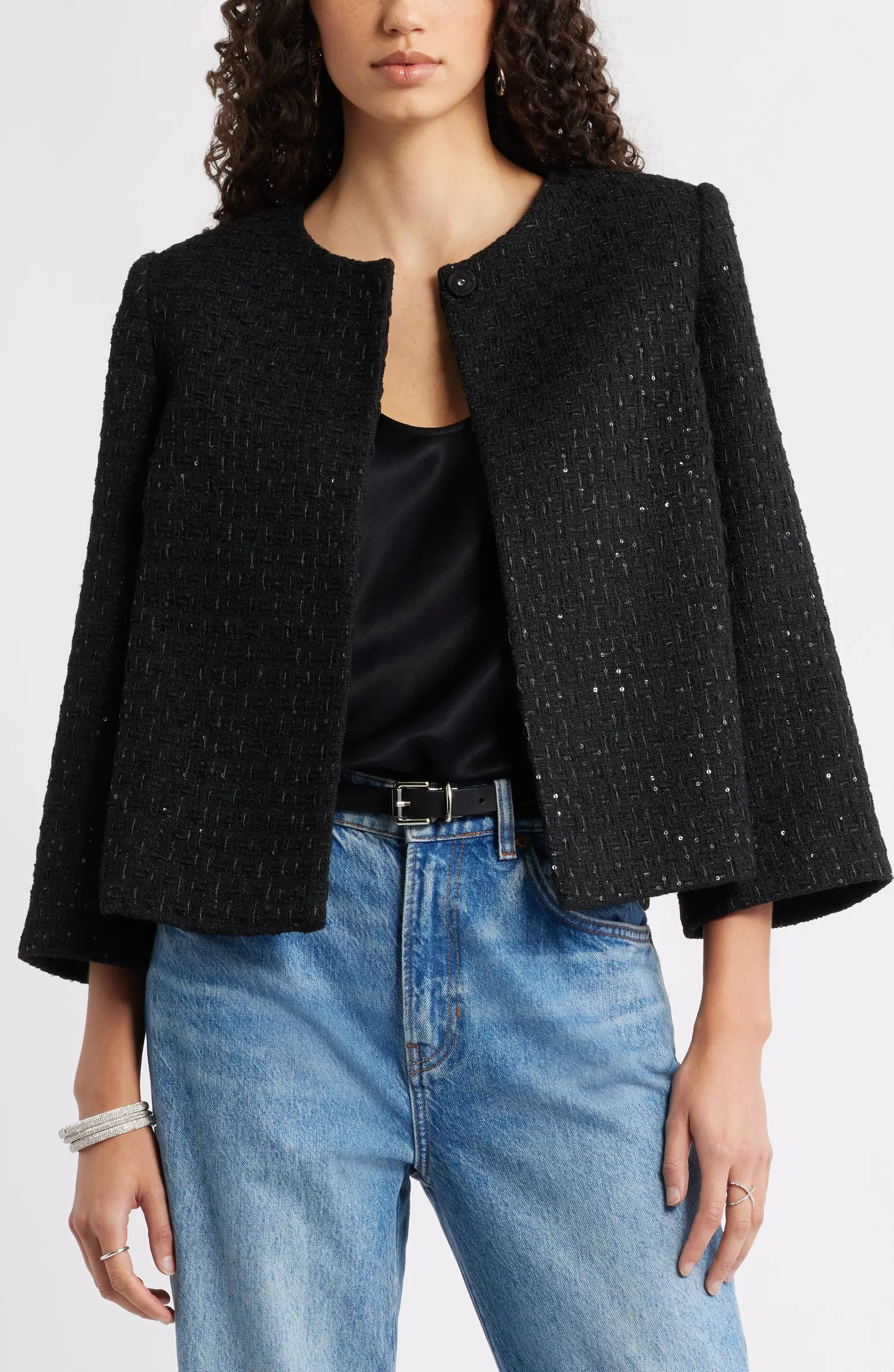 Nordstrom Collarless Bouclé Jacket | Nordstrom | Nordstrom