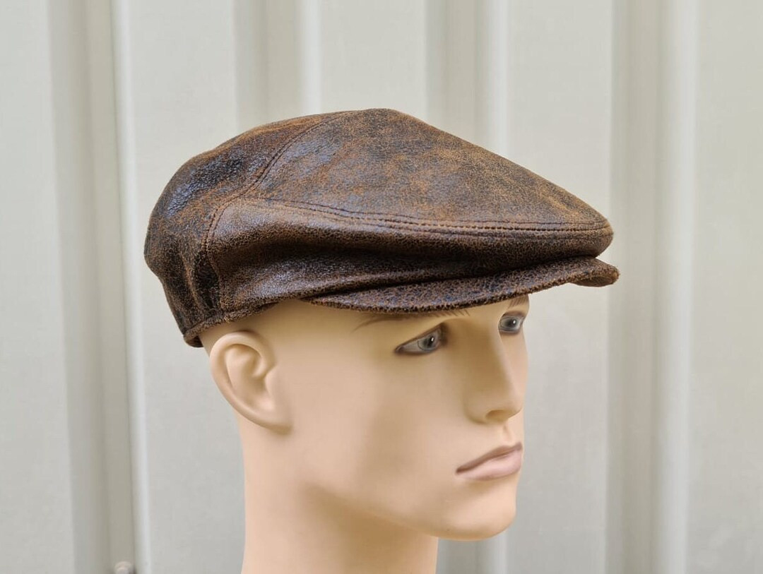 Handstitched Genuine Leather Ivy Cap Newsboy Cap Leather Flat - Etsy UK | Etsy (UK)