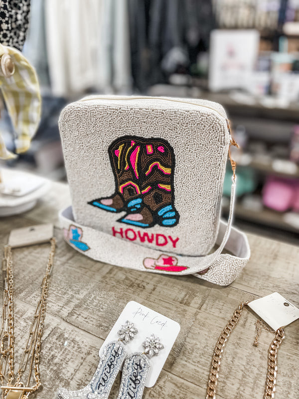 Howdy Beaded Handbag | Pink Creek