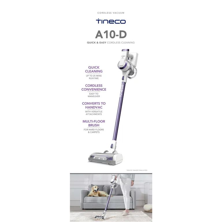 Tineco A10-D Lightweight Cordless Stick Vacuum Cleaner | Walmart (US)