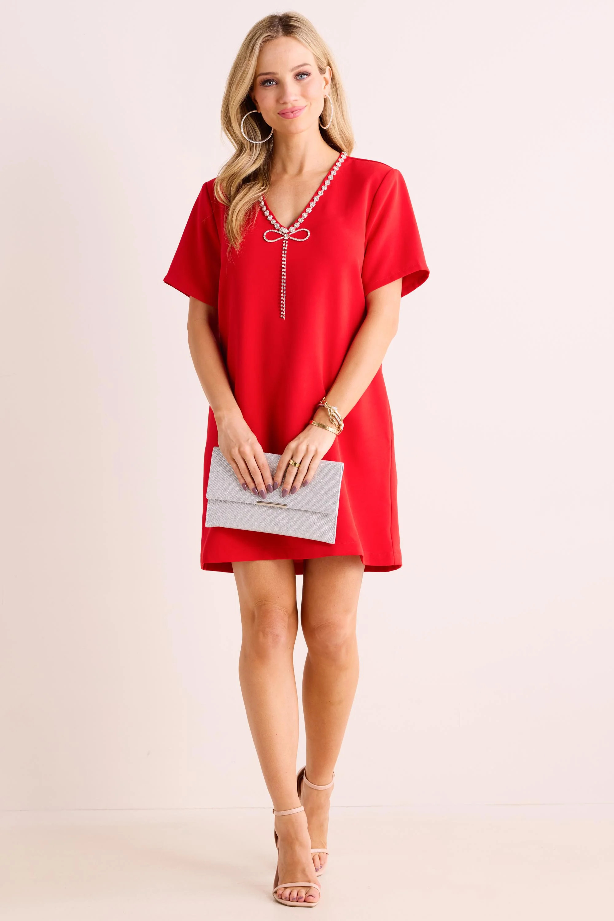 Christine Dress- Red | Avara