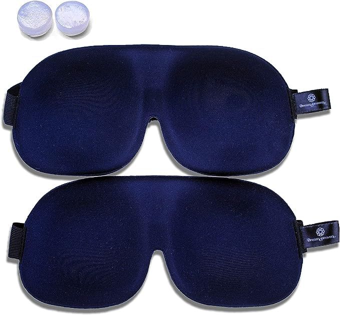 DreamHeaven 2-Pack 3D Sleep Mask & Ear Plugs Kit, 100% Block Light Contoured Sleeping Mask for Wo... | Amazon (US)