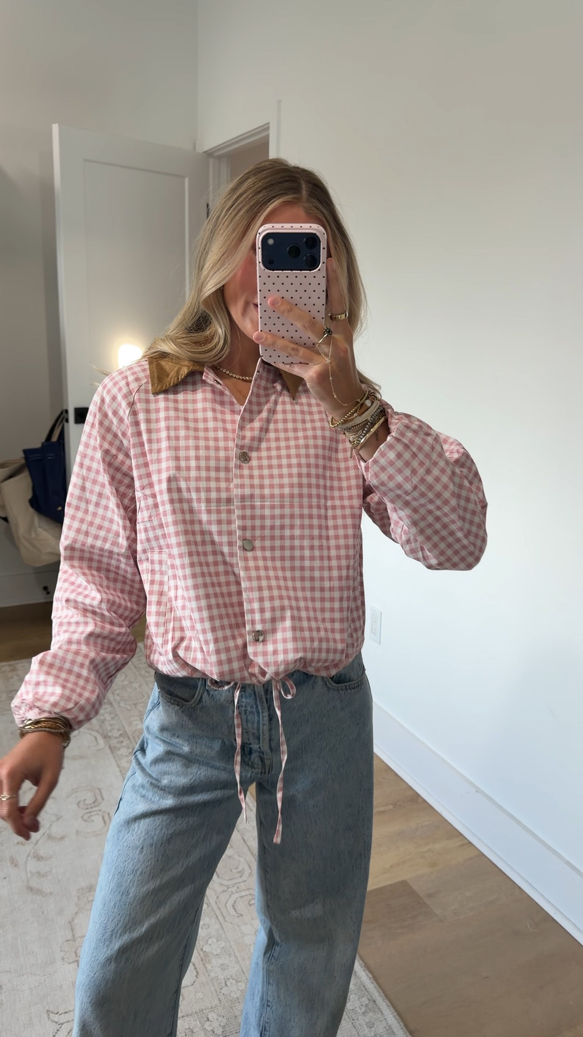 Amazon size small Women Gingham Jacket Corduroy Collar Shacket
Snap button front plaid jacket with side pocket, Lightweight cropped bomber jacket, Drawstring hem retro vintage daily wear

#LTKootd #LTKSeasonal #LTKSaleAlert