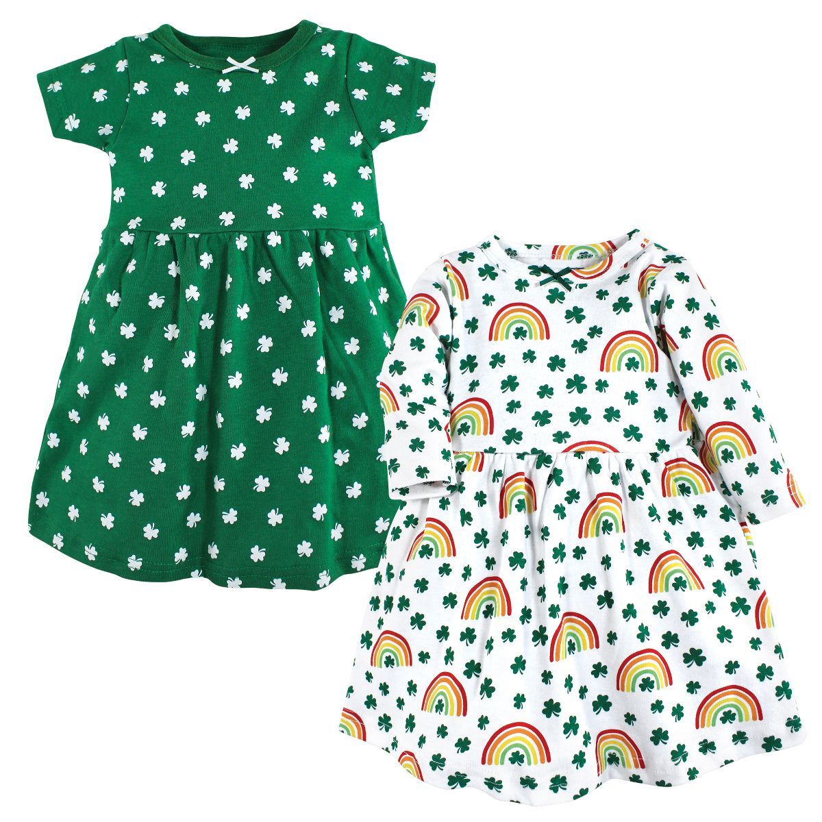 Hudson Baby Infant and Toddler Girl Cotton Dresses, St Patricks Rainbow | Target