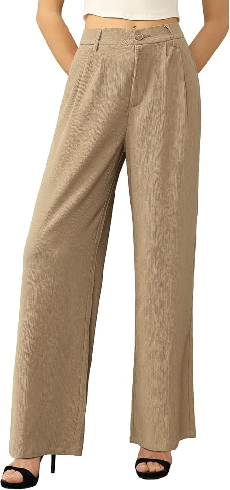 Tapata Women Wide Leg Pants High Waisted Dress Trousers Casual Elastic Pockets Business Work Slac... | Amazon (US)