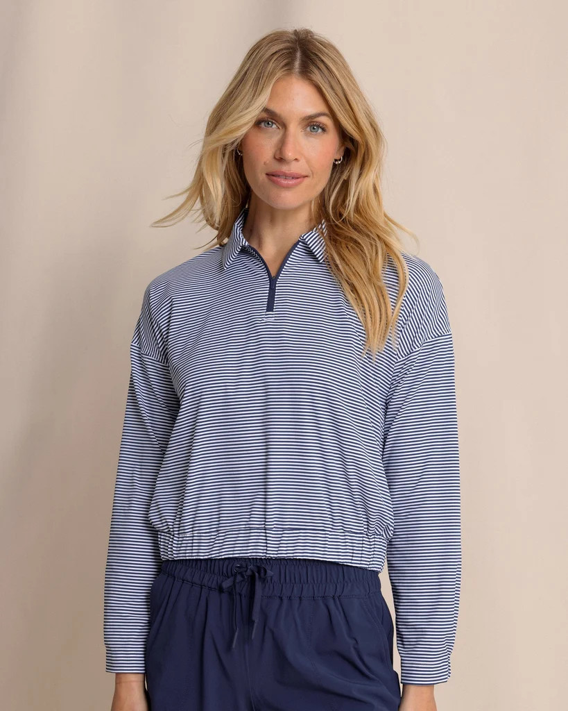 Kira Half Zip Stripe Pullover | Southern Tide