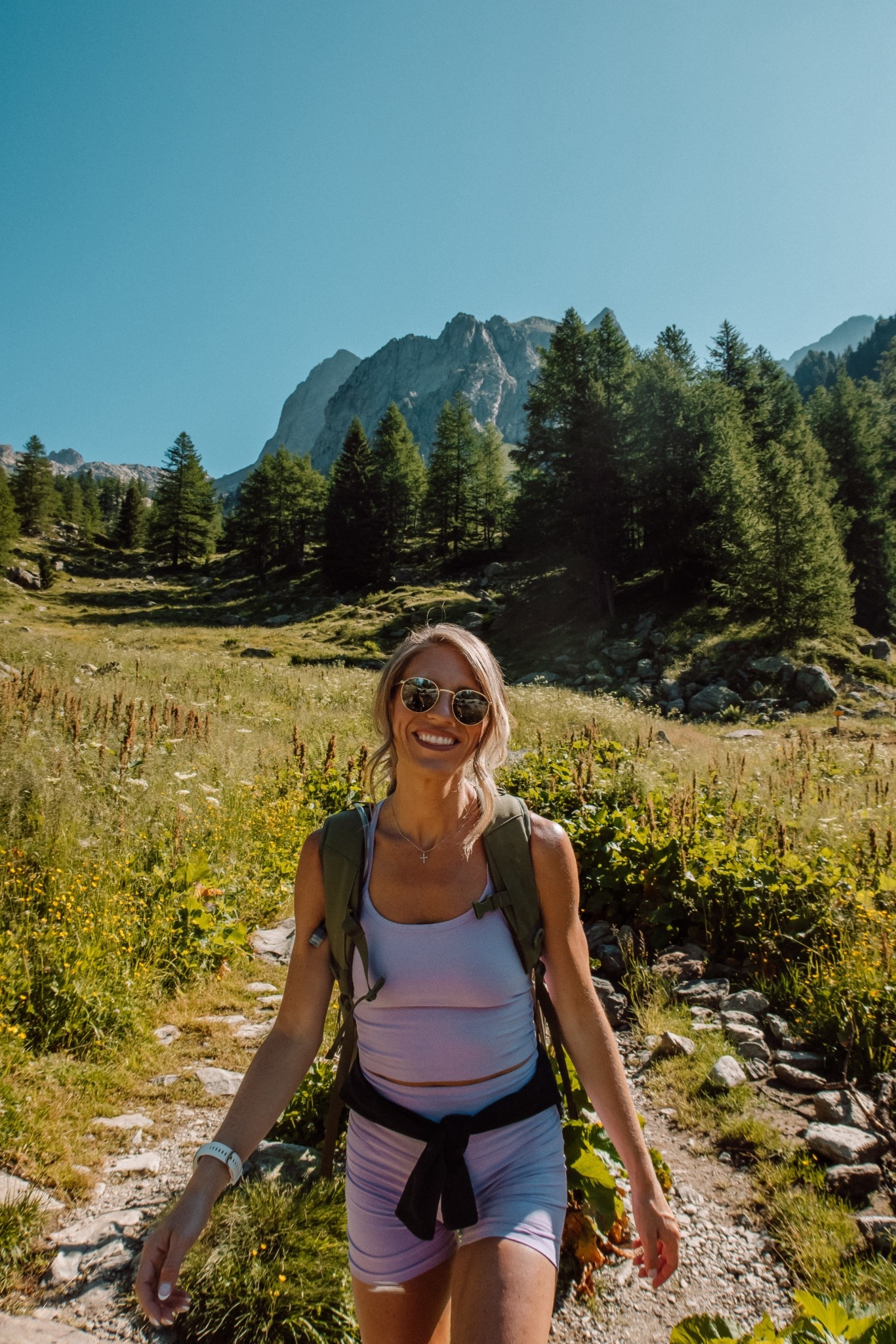 Hiking outfit I wore in the French alps! 
My usual medium in the active set!
Backpack is my favorite, comes with a water bladder, water resistant, flame retardant. 

#LTKTravel #LTKSeasonal #LTKActive

#LTKActive #LTKTravel #LTKSeasonal