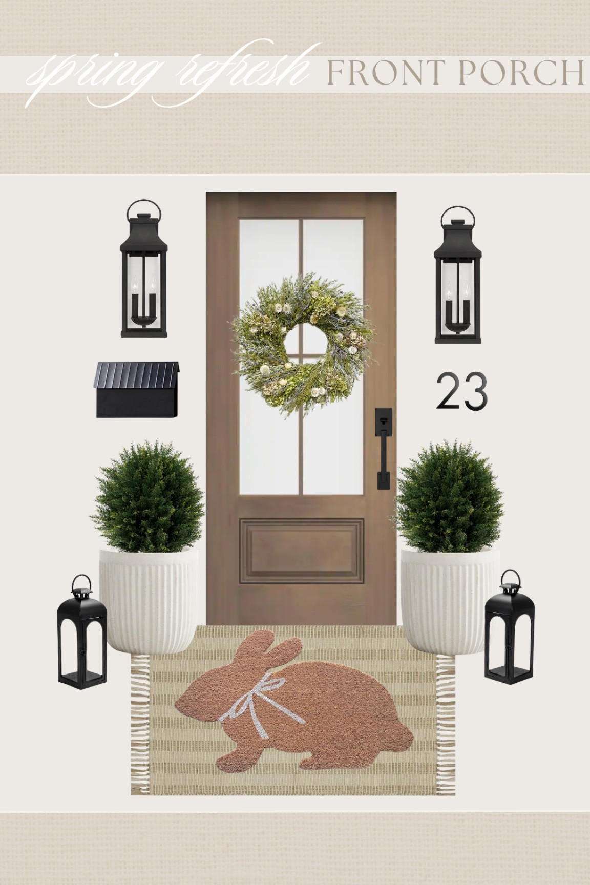 Spring refresh - front porch finds 🌸

#spring #springhome #frontporch #doormat #planters #sconcelights

#LTKSeasonal #LTKfindsunder100 #LTKhome