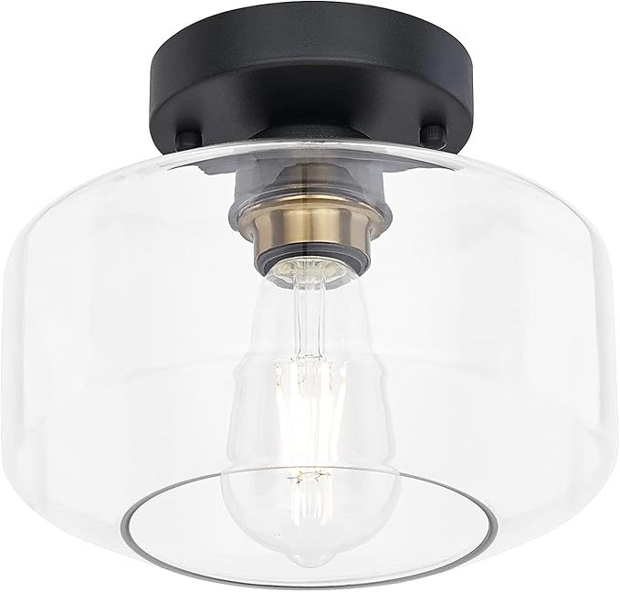 TeHenoo Flush Mount Ceiling Light,TeStark II Brass Accent Socket,Modern Ceiling Light Fixture for... | Amazon (US)