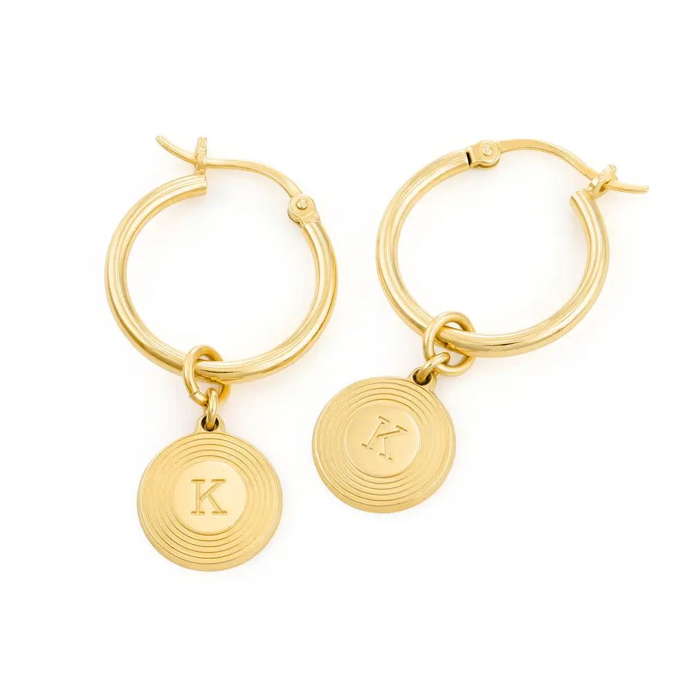 Odeion Initial Earrings in 18K Gold Plating | MYKA