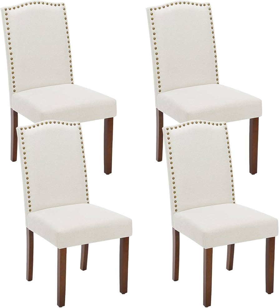 Sweetcrispy Dining Chairs Set of 4, Upholstered Fabric Kitchen Room Chairs Mid Century Modern Hig... | Amazon (US)