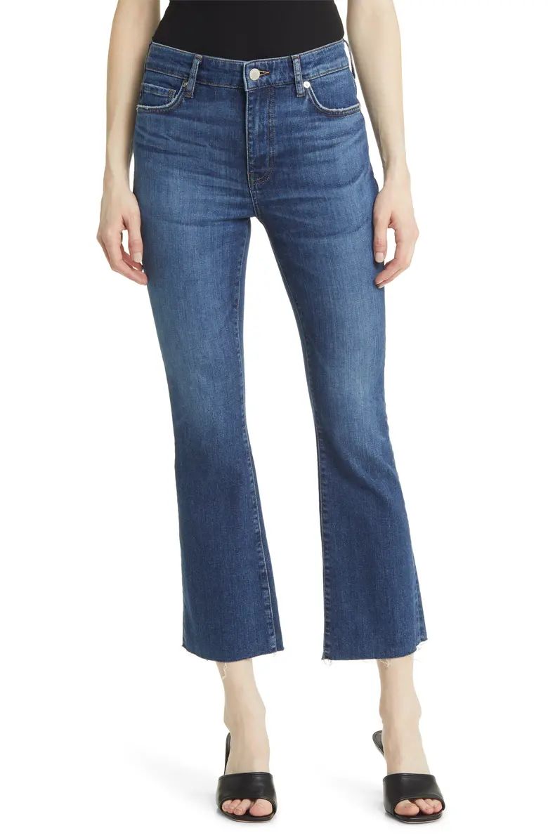 Farrah High Waist Raw Hem Crop Bootcut Jeans | Nordstrom