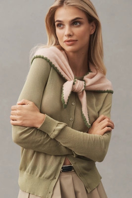 By Anthropologie Icon Embroidered Triangle Scarf | Anthropologie (US)