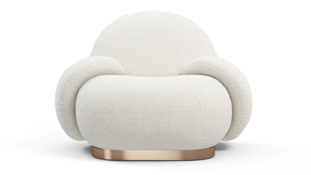 Pacha Chair - The Pacha Lounge Armchair, White Boucle Wool | Interior Icons