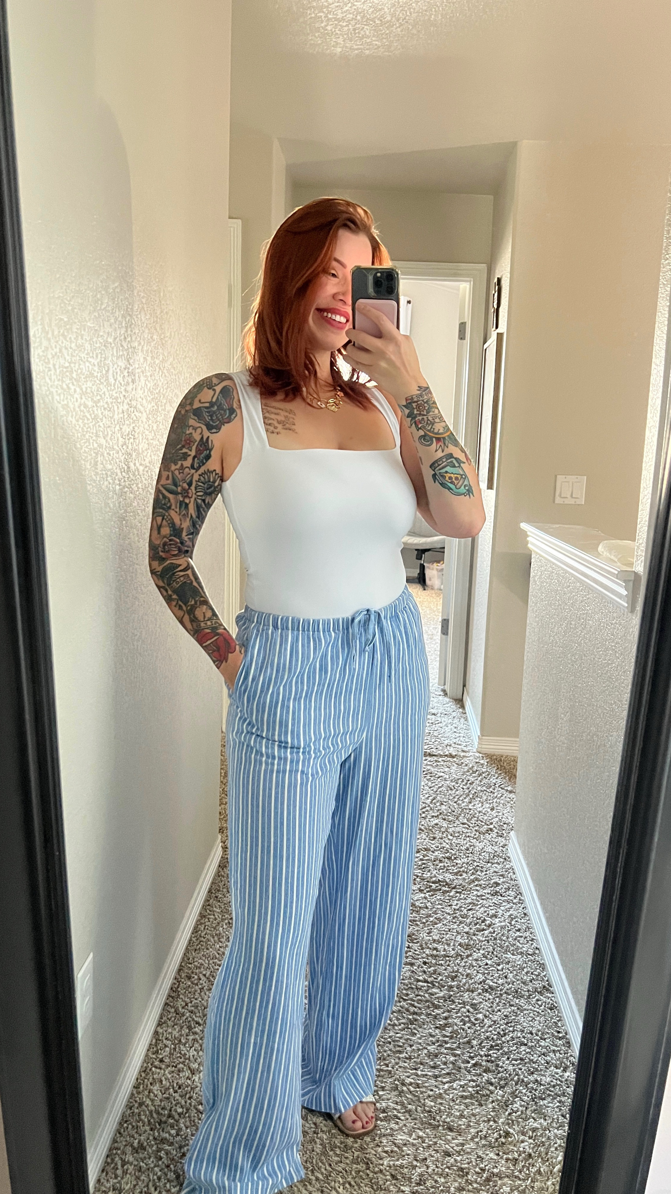 Cute and comfy OOTD 😍✨

I would normally buy a large in pants, but got a medium in these. The length is perfect and they are so comfortable and perfect for spring/summer.

Paired with white bodysuit and sparkly sandals ✨

#LTKSeasonal #LTKMidsize #LTKFindsUnder50