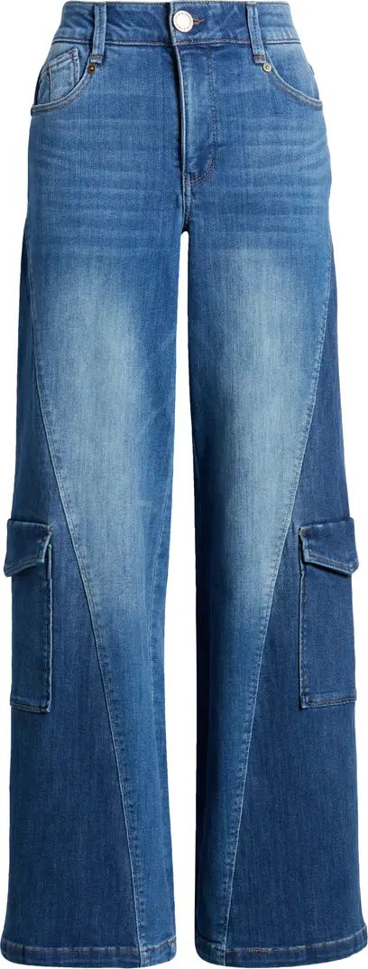 'Ab'Solution Colorblock Wide Leg Cargo Jeans | Nordstrom