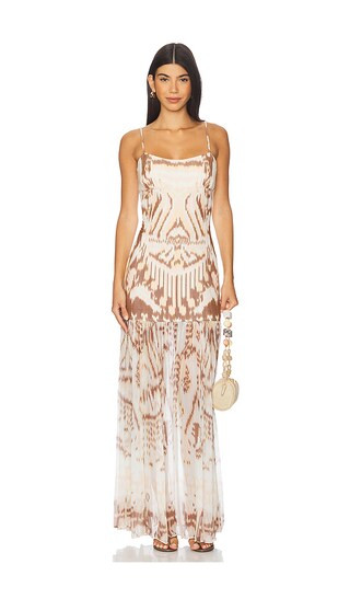Marisol Drop Waist Gown in Moonstone | Revolve Clothing (Global)