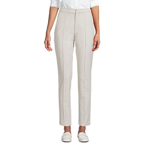 Women's High Rise Bi Stretch Pintuck Pencil Ankle Pants | Lands' End (US)