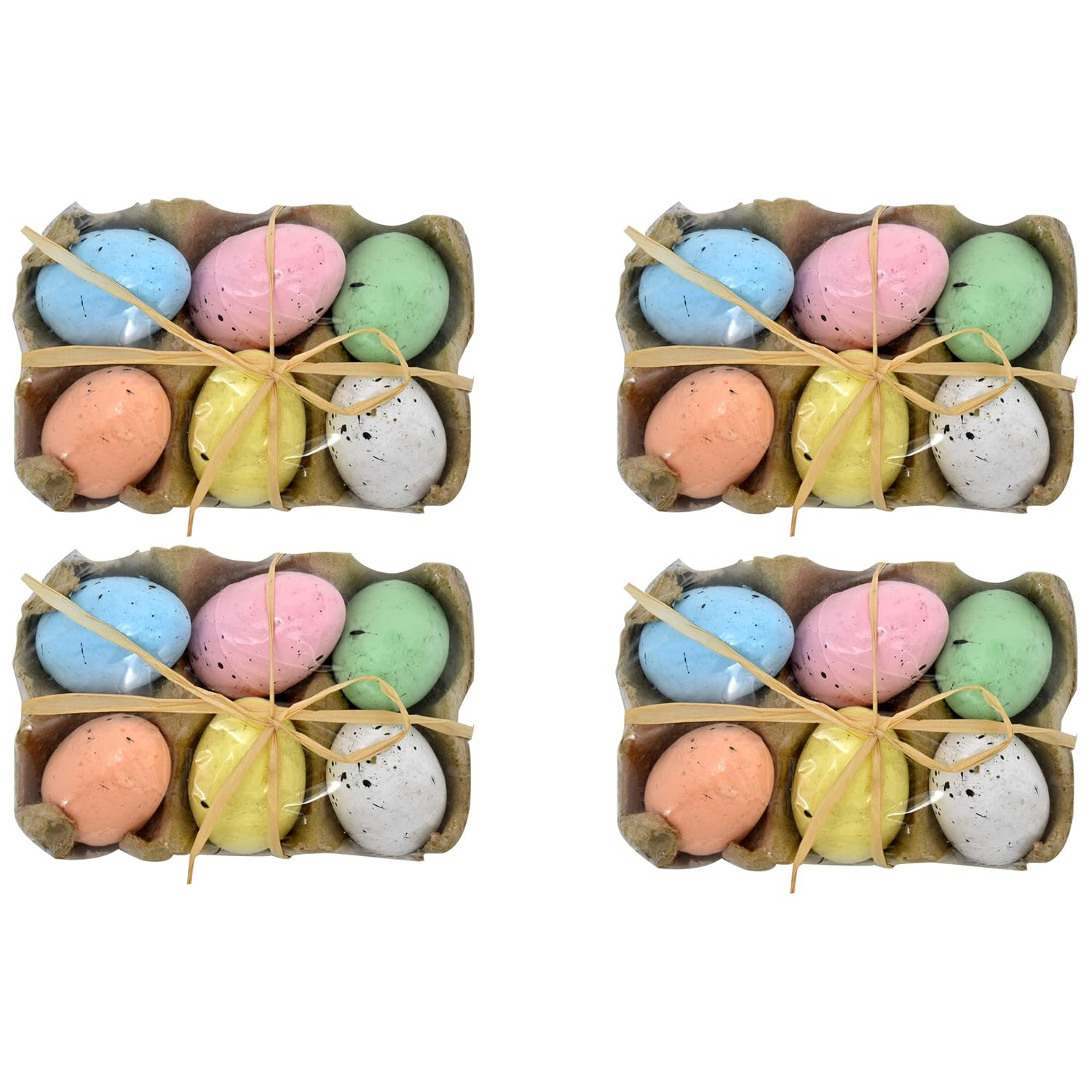 Gift Boutique 24 Decorative Speckled Easter Eggs in Foam Egg Carton 4 Crate Trays with 6 Fake Egg... | Amazon (US)