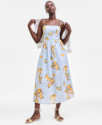 On 34th Women's Printed Cutout-Back Midi Dress, Exclusively at Macy's - Macy's | Macy's