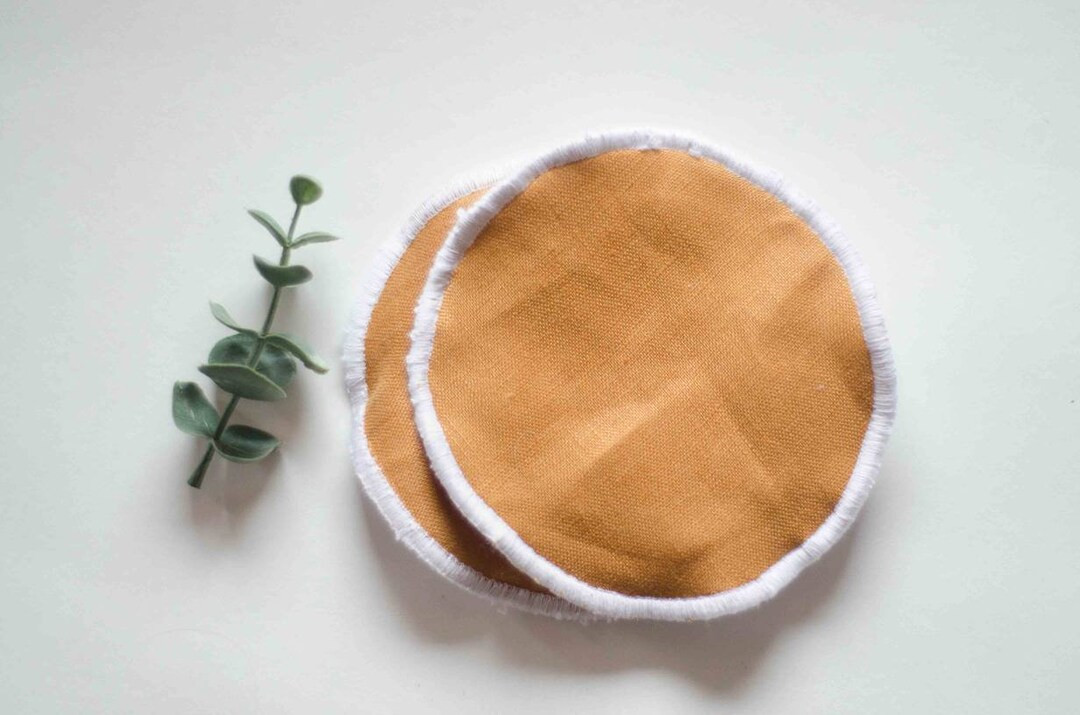 Linen Bamboo Nursing Pads Set of 2 2pcs Optional PUL Leak-proof Washable Breast Pads - Etsy | Etsy (US)