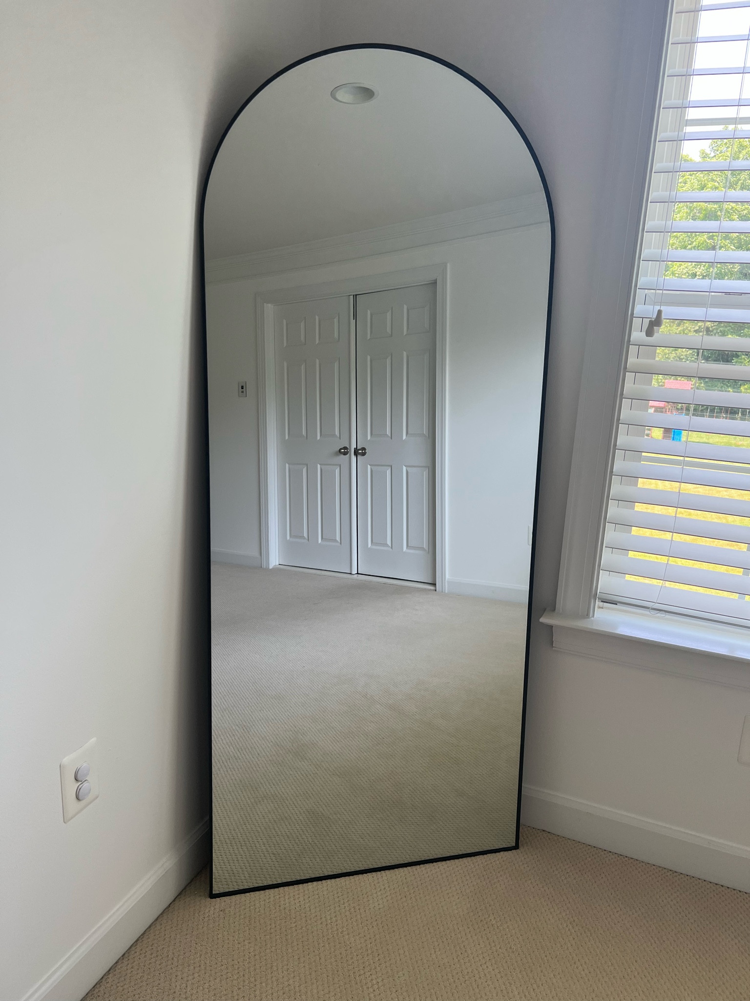 71 x 27 with black frame
Oversized floor length mirror 

#LTKhome