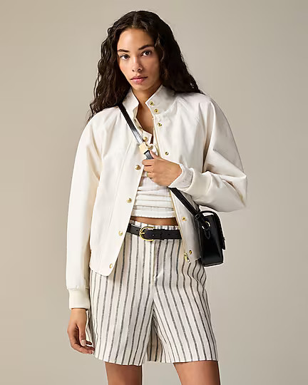 6" Harbor short in striped linen | J. Crew US