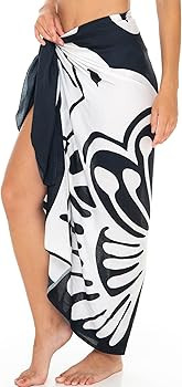 SHU-SHI Sarong Coverups for Women Beach Skirt Butterfly Wrap Swimsuit Long Pareo Cover Up Black a... | Amazon (US)