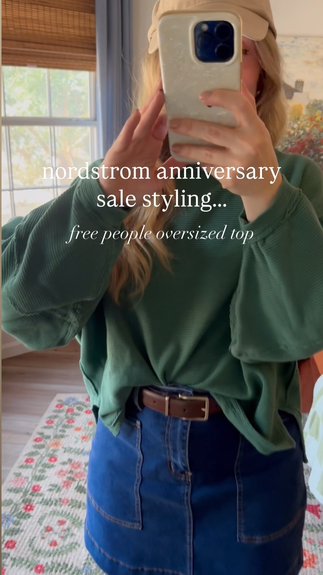 this nordstrom anniversary sale oversized top is one of my fav clothing sales finds so far! super comfy, flattering, 100% cotton… love!

wearing my normal small in the top. small in the denim skirt and 26 extra short in the 90s jeans.

riding boots run a little snug, so i sized up a 1/2 size. 

new balance sneakers tts and super comfy.

#LTKSaleAlert #LTKootd #LTKdayinmylife

#LTKSeasonal #LTKSaleAlert #LTKootd