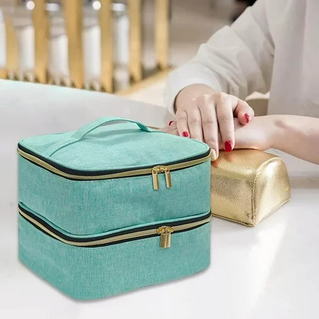 Nail Polish Organizer Case Double Layer Nail Polish Carrying Case for Home | Walmart (US)
