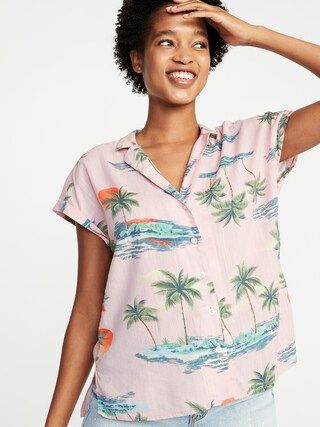 Printed Button-Front Shirt for Women | Old Navy US